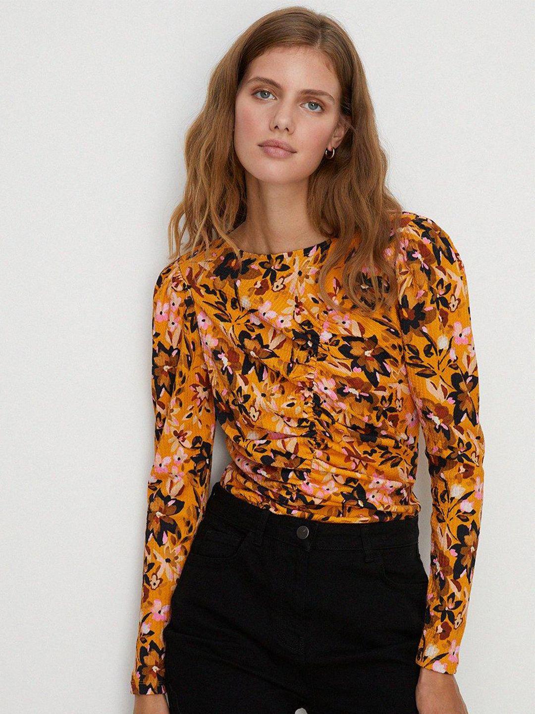 oasis floral crinkle gathered front detail top