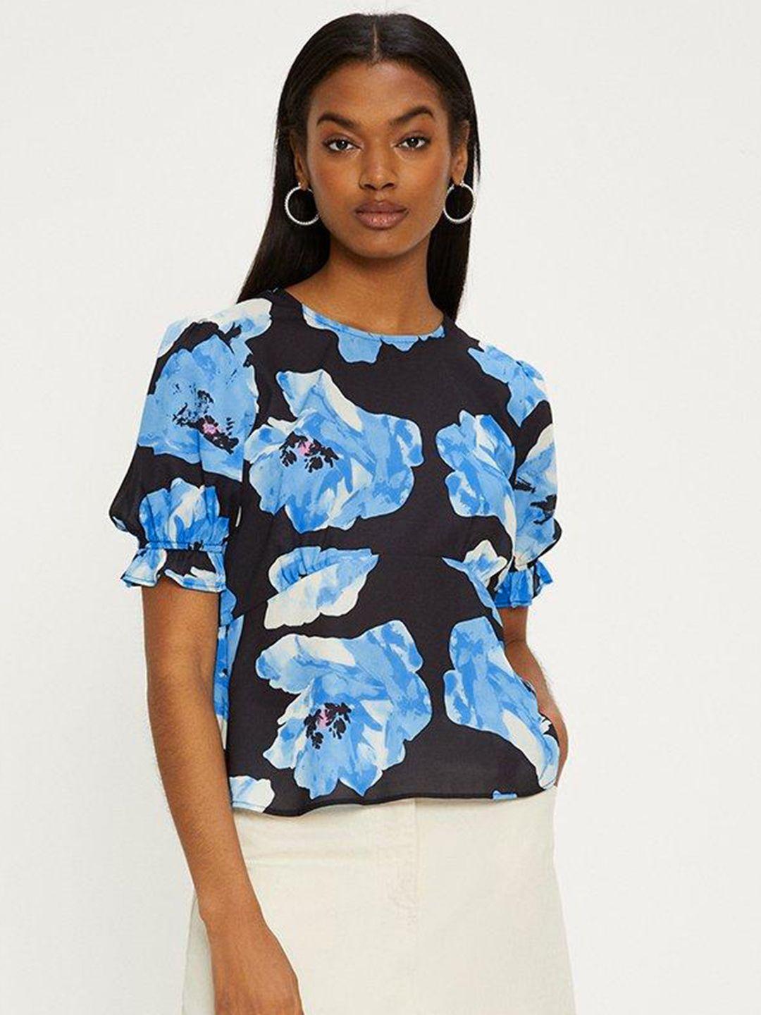 oasis floral print puff sleeves top