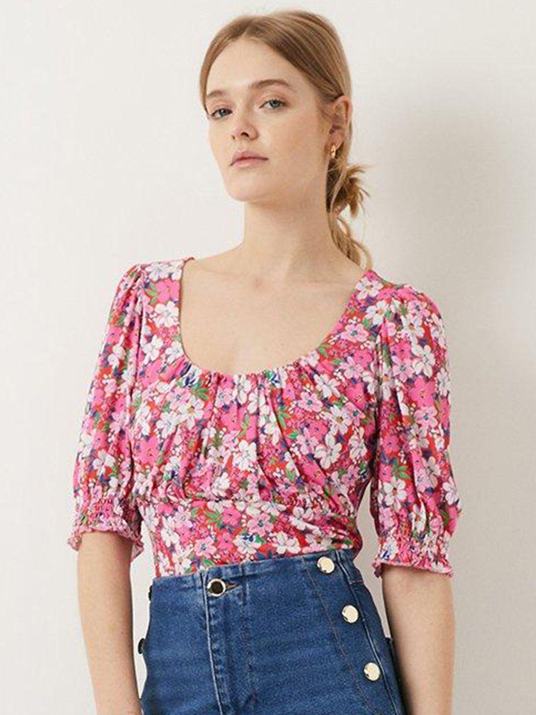 oasis floral print scoop neck top