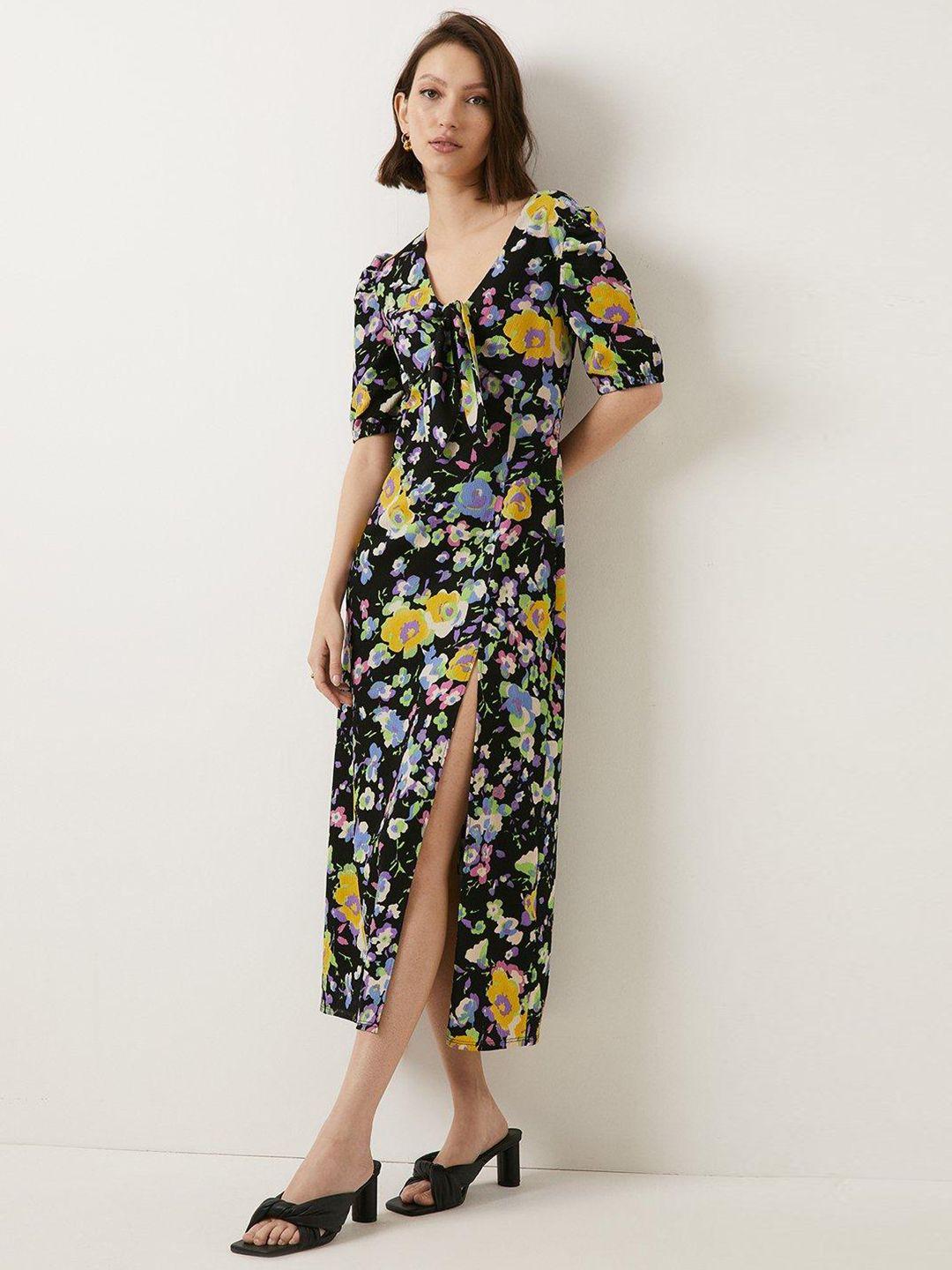 oasis floral print slit maxi dress