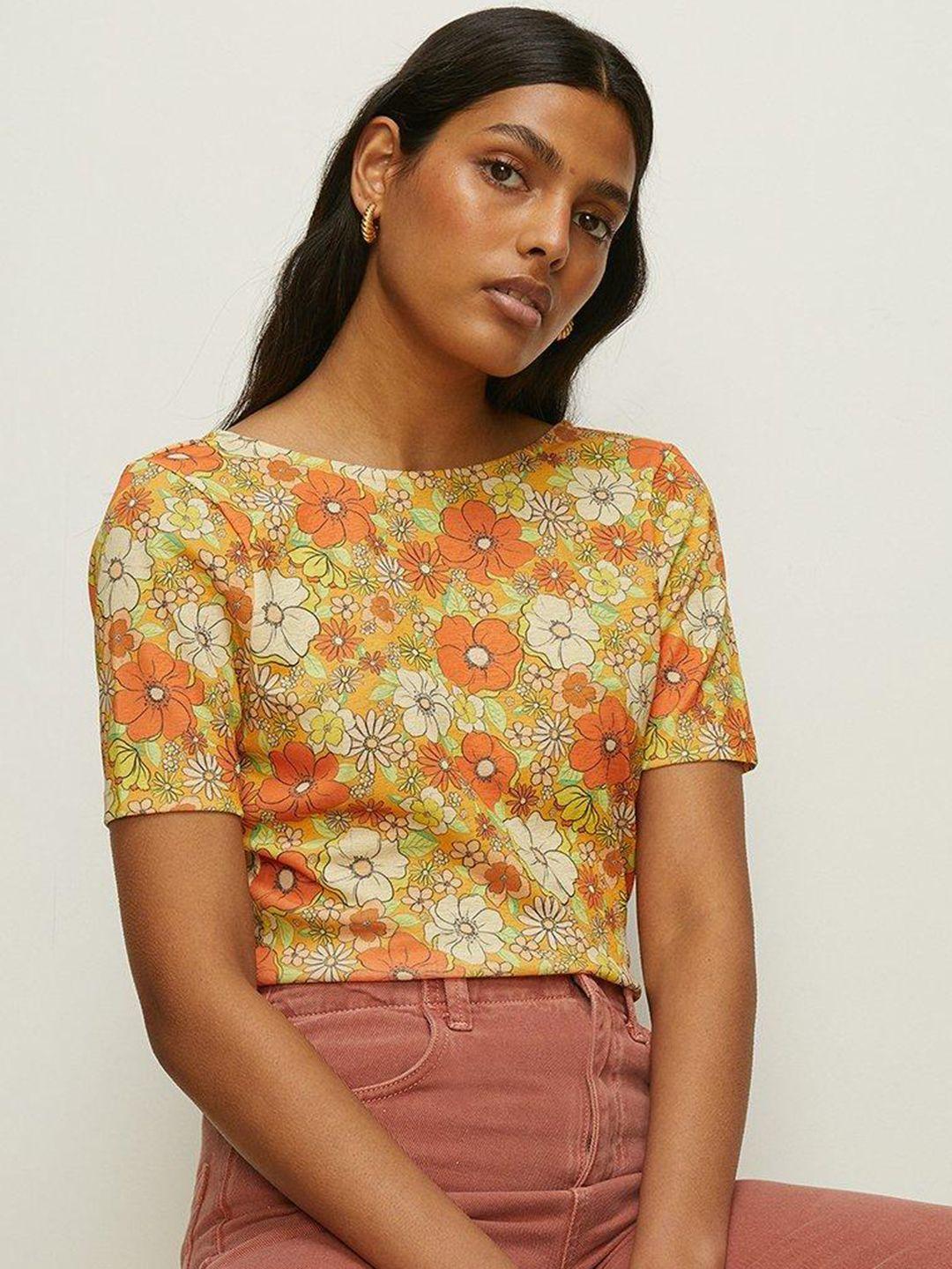 oasis floral print styled back top