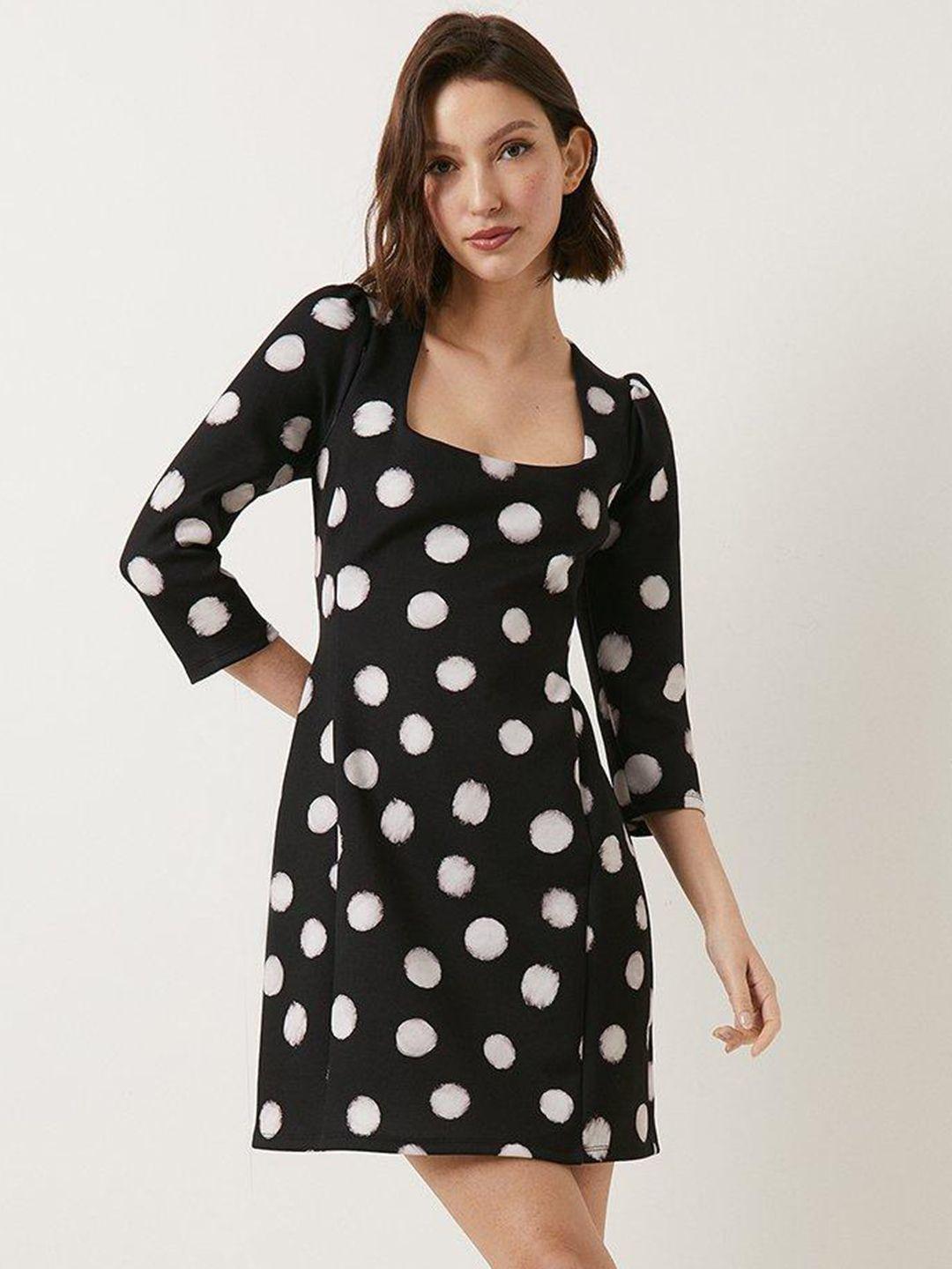 oasis polka dots print scuba shift mini dress