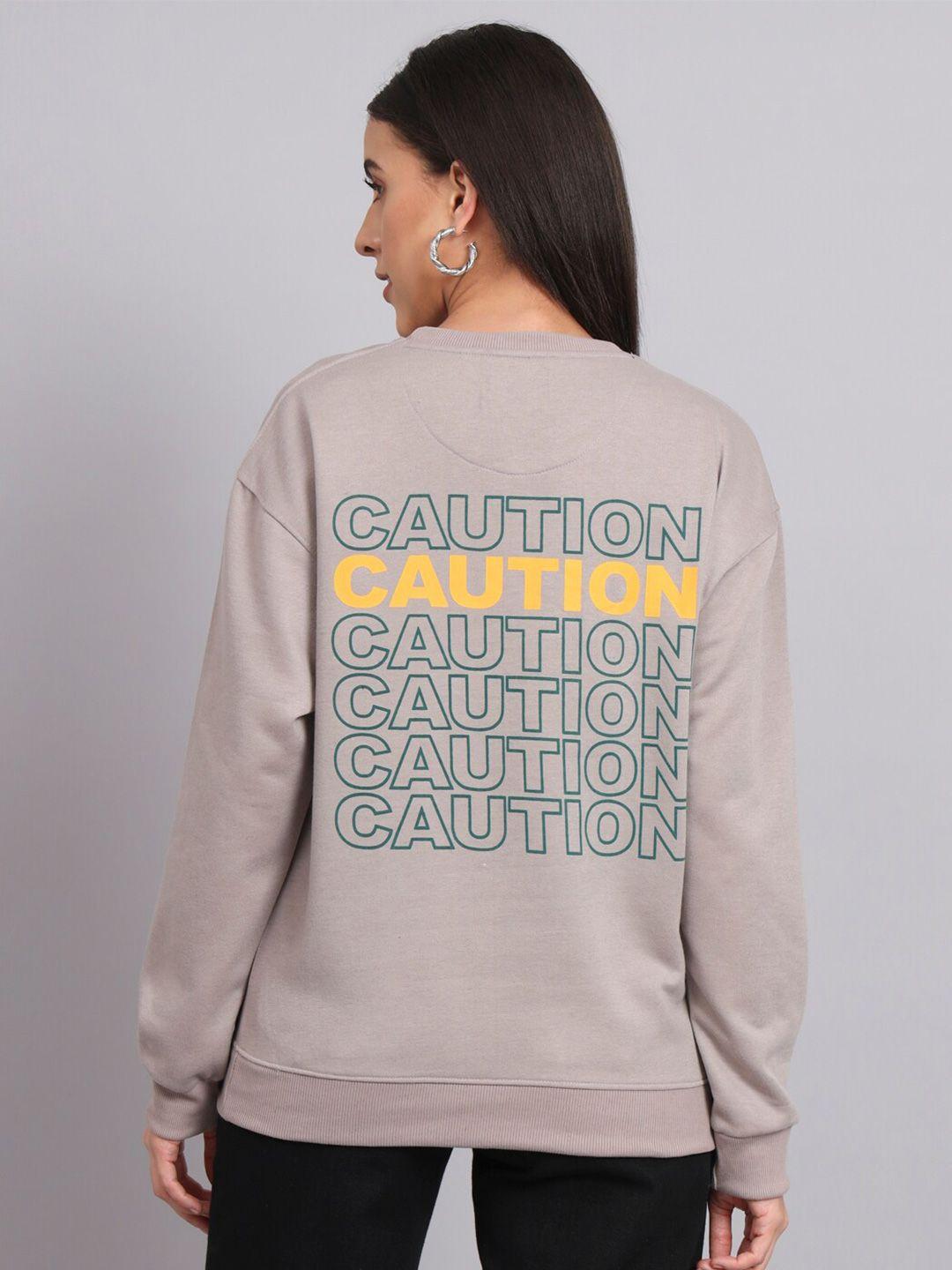 obaan typography printed cotton sweatshirt