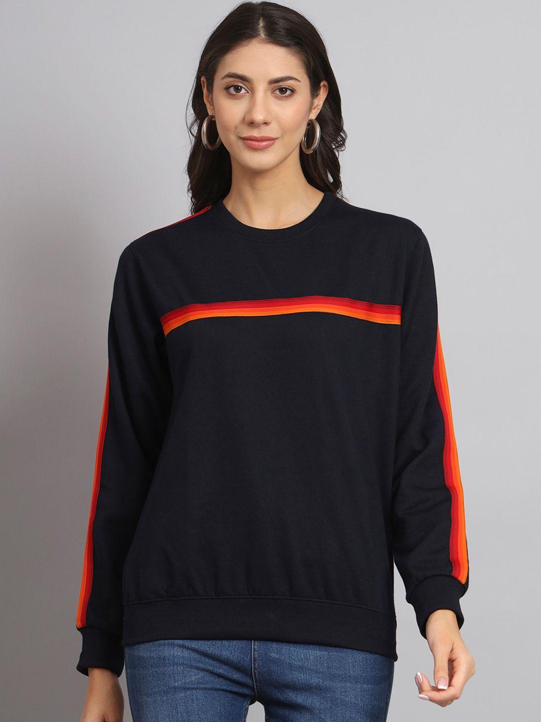 obaan striped ribbed cotton sweatshirt