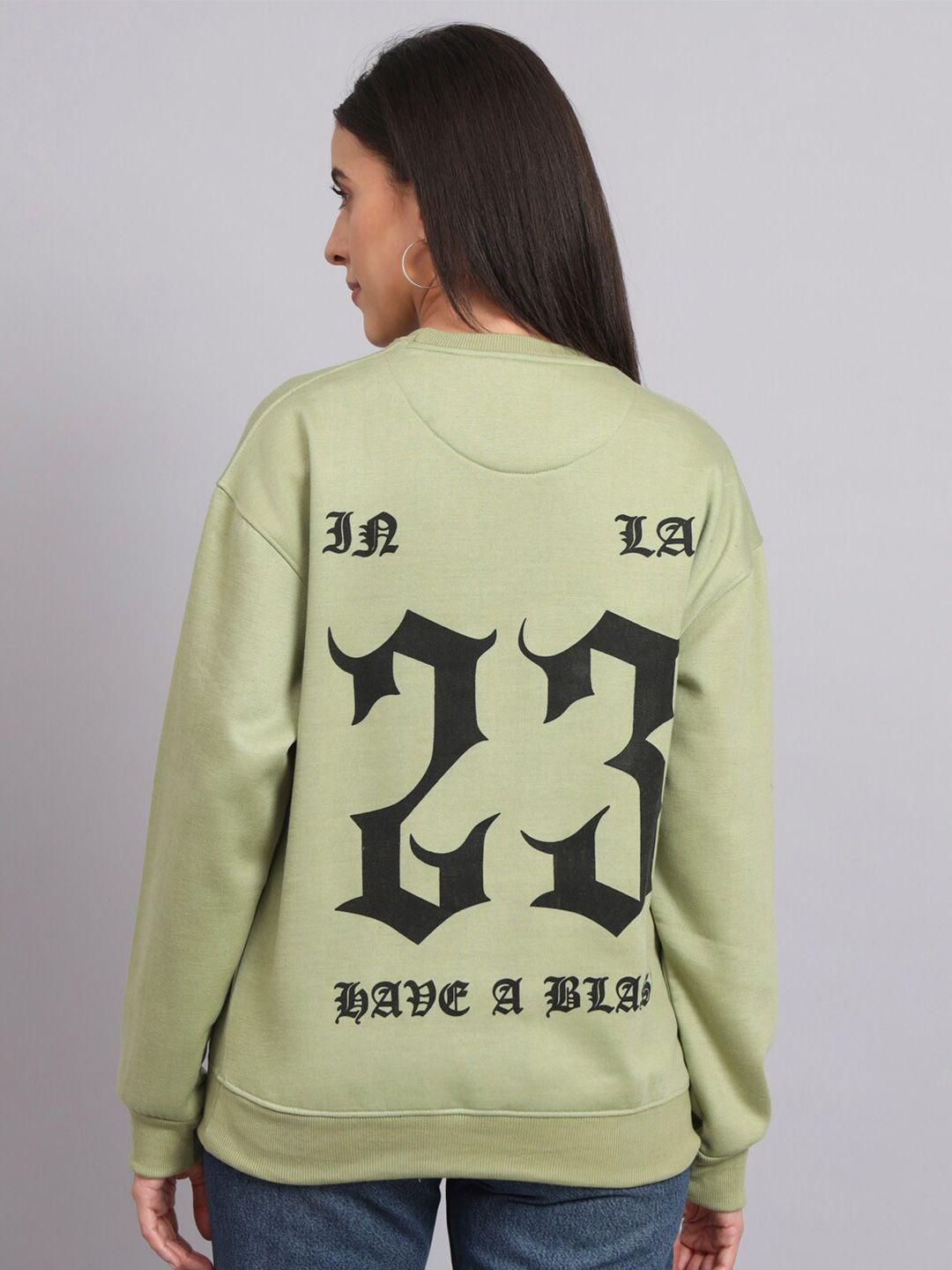 obaan typography printed cotton pullover sweatshirt
