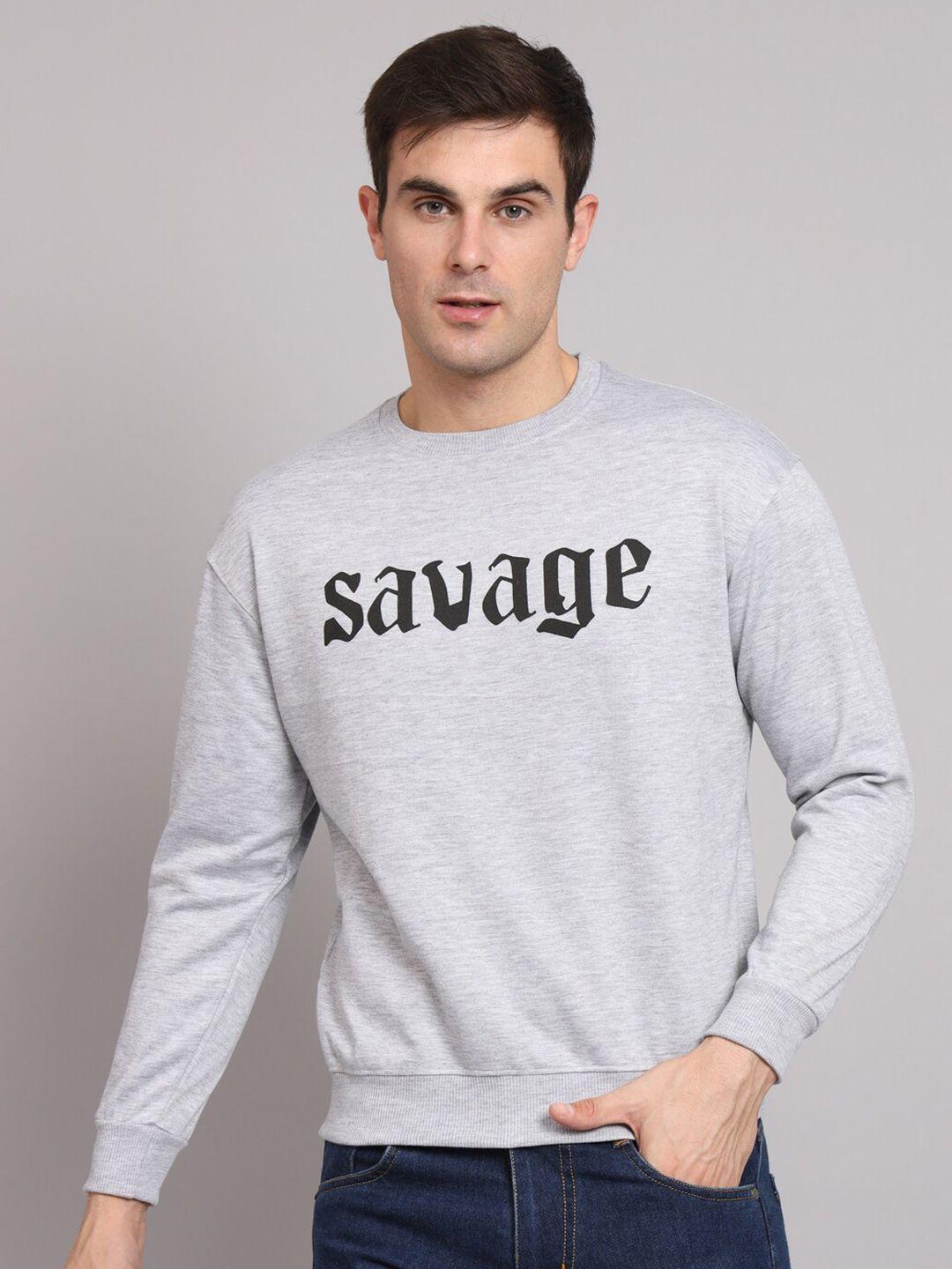 obaan typography printed cotton pullover sweatshirt