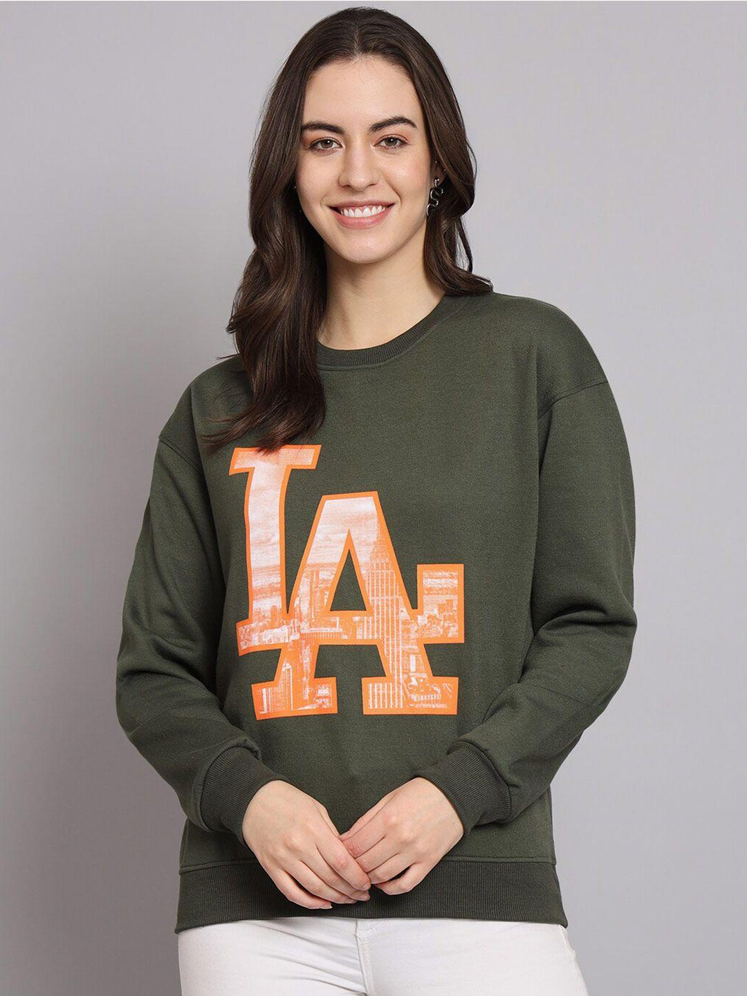 obaan typography printed cotton sweatshirt