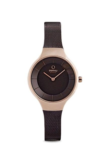 obaku v166lxvnmn ekko walnut analog watch for women