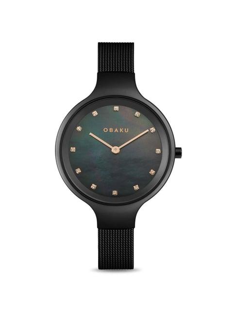 obaku v173lxbbmb sky-charcoal analog watch for women