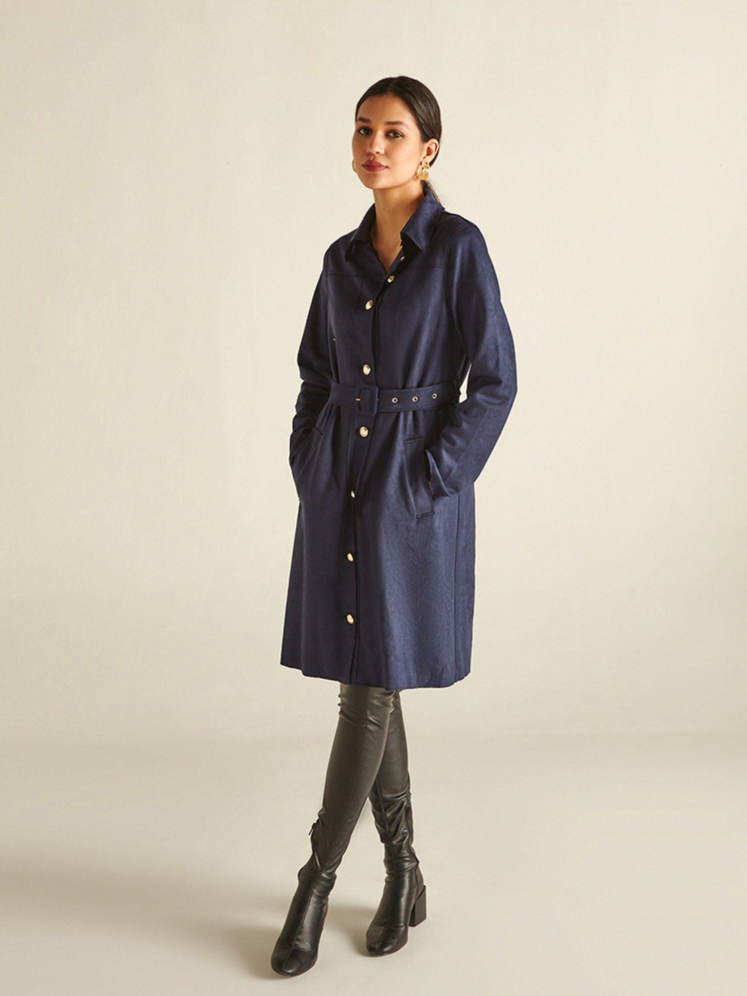 ocean suede trench coat