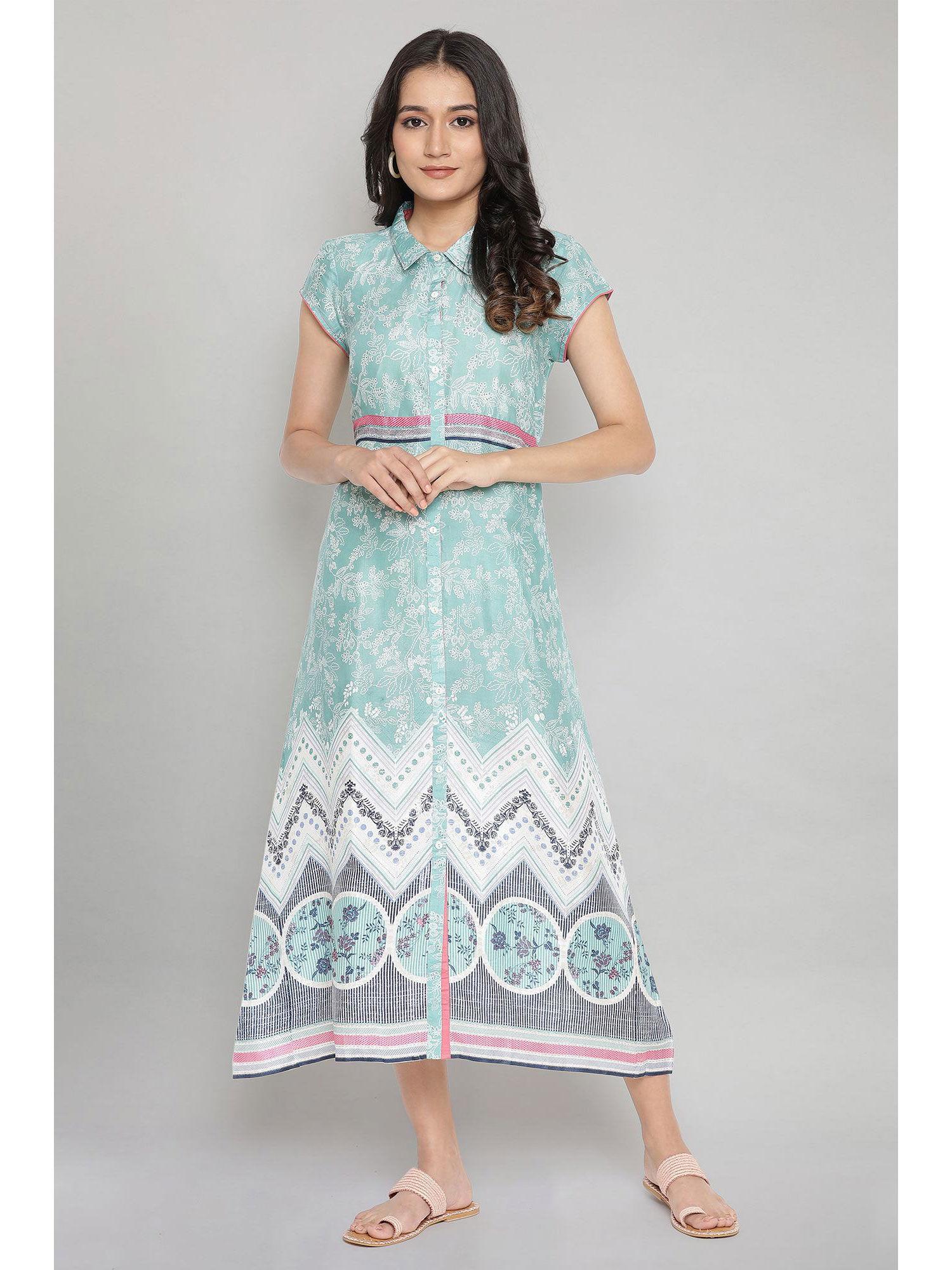 ocean wave green breezy dress