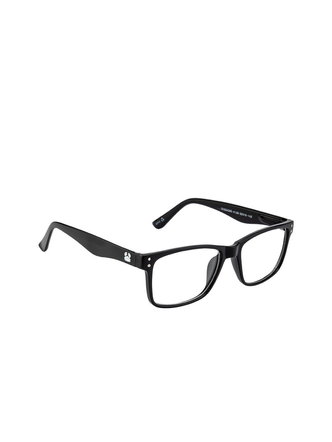 oceanides unisex clear lens & black rectangle sunglasses