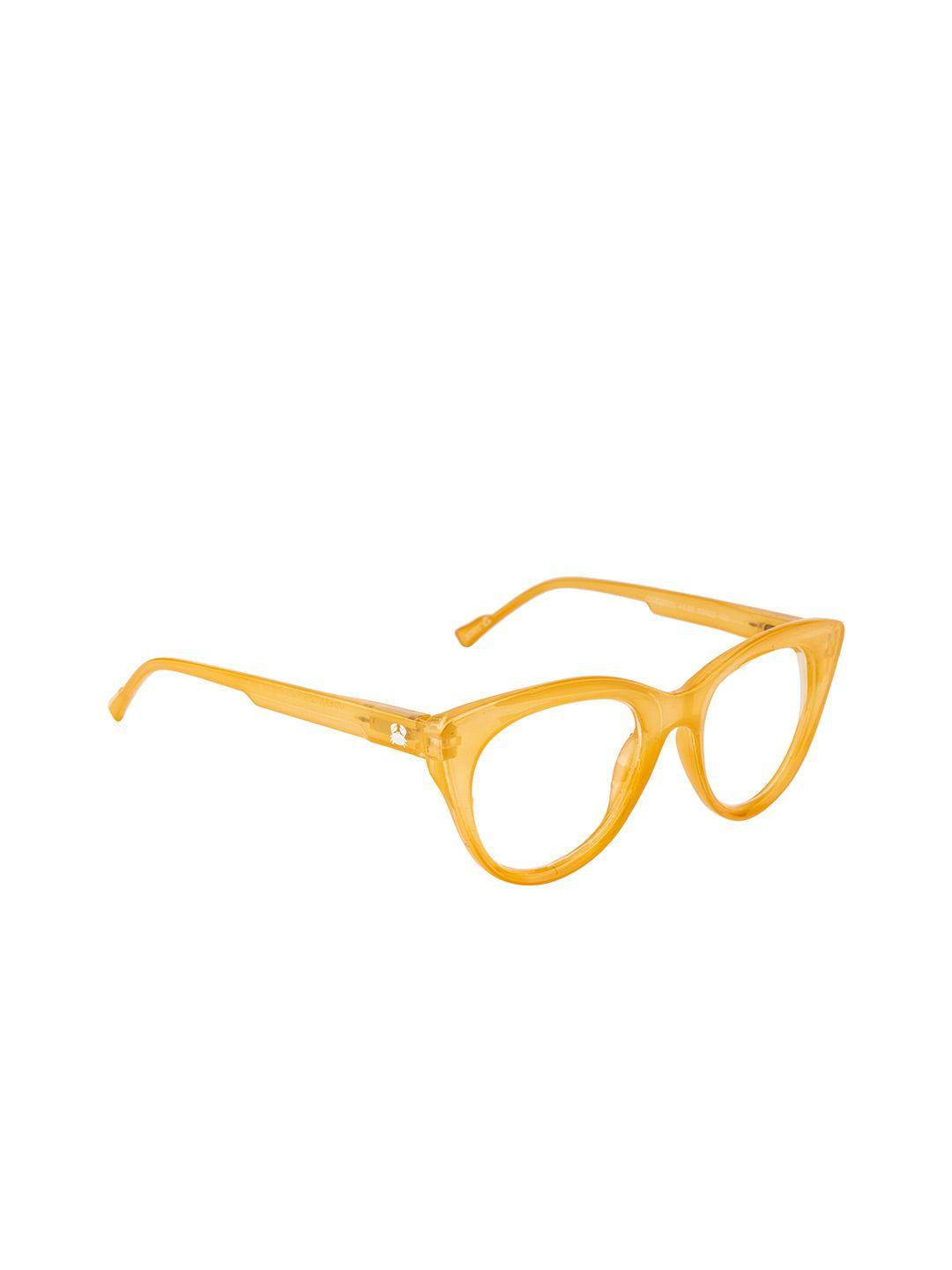 oceanides unisex clear lens & orange cateye sunglasses