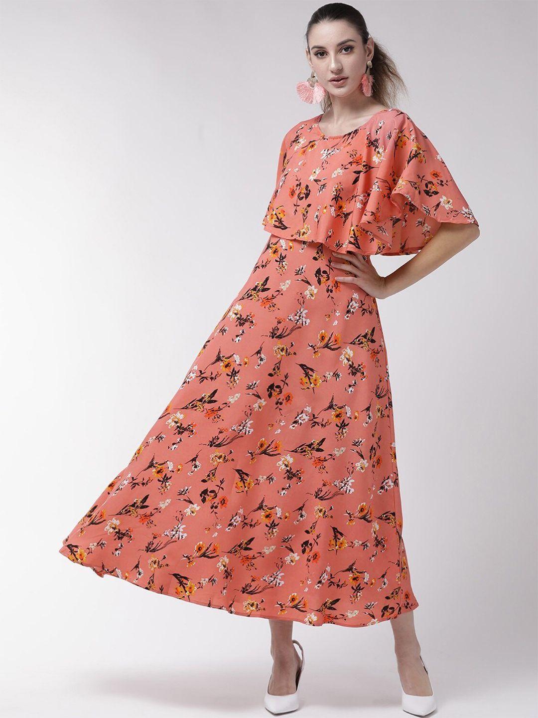 oceanista floral printed cape sleeves a-line dress