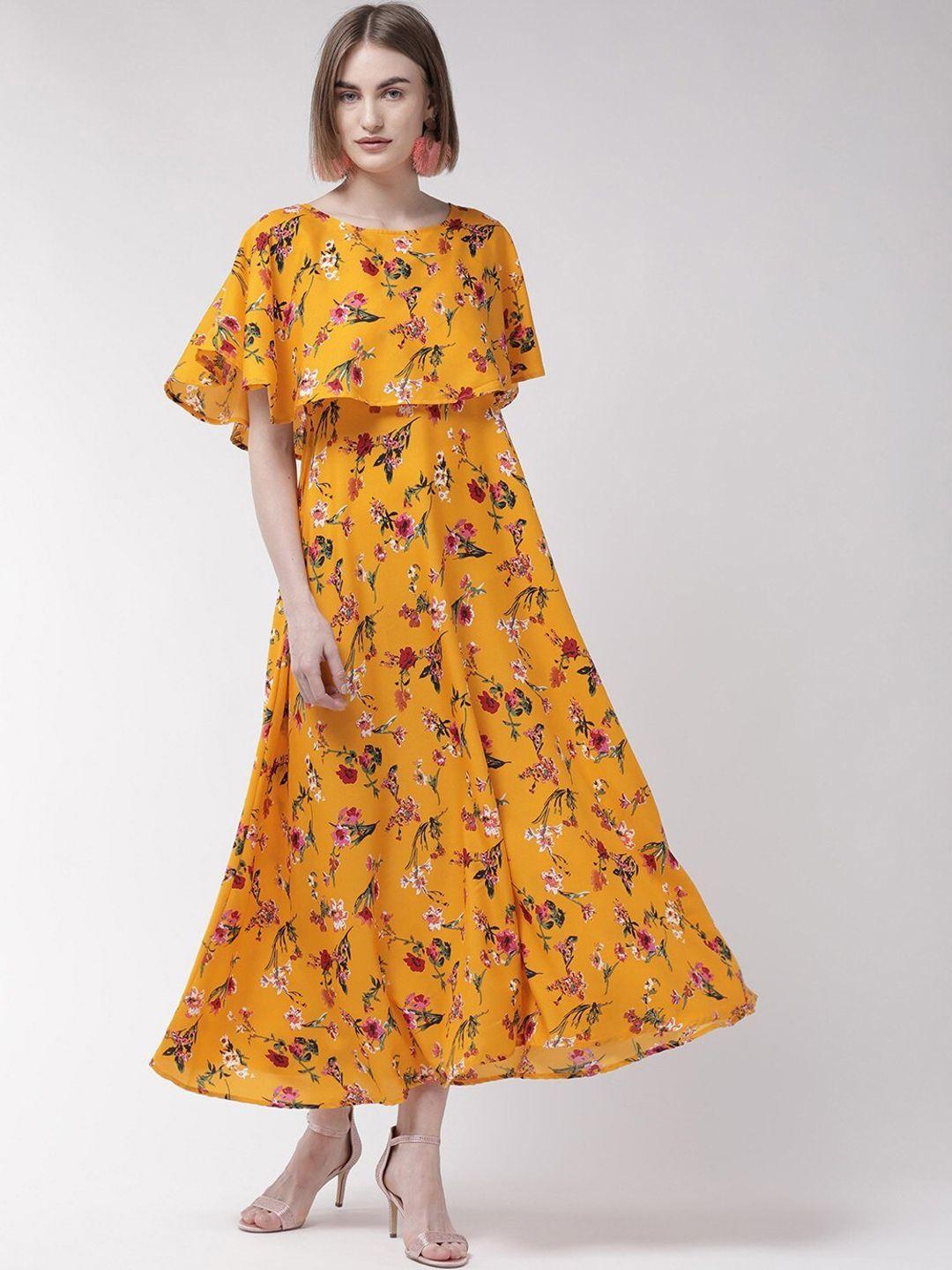 oceanista floral printed cape sleeves a-line dress