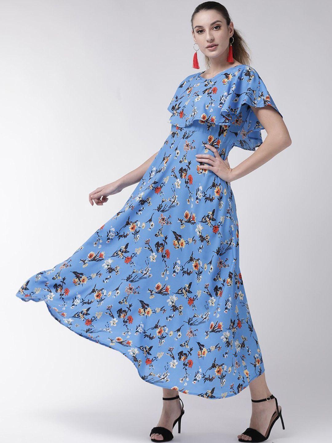 oceanista floral printed cape sleeves a-line dress
