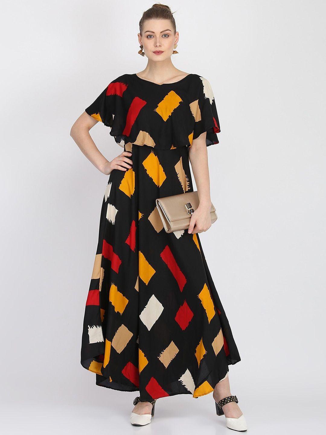 oceanista geometric printed cape sleeves maxi dress