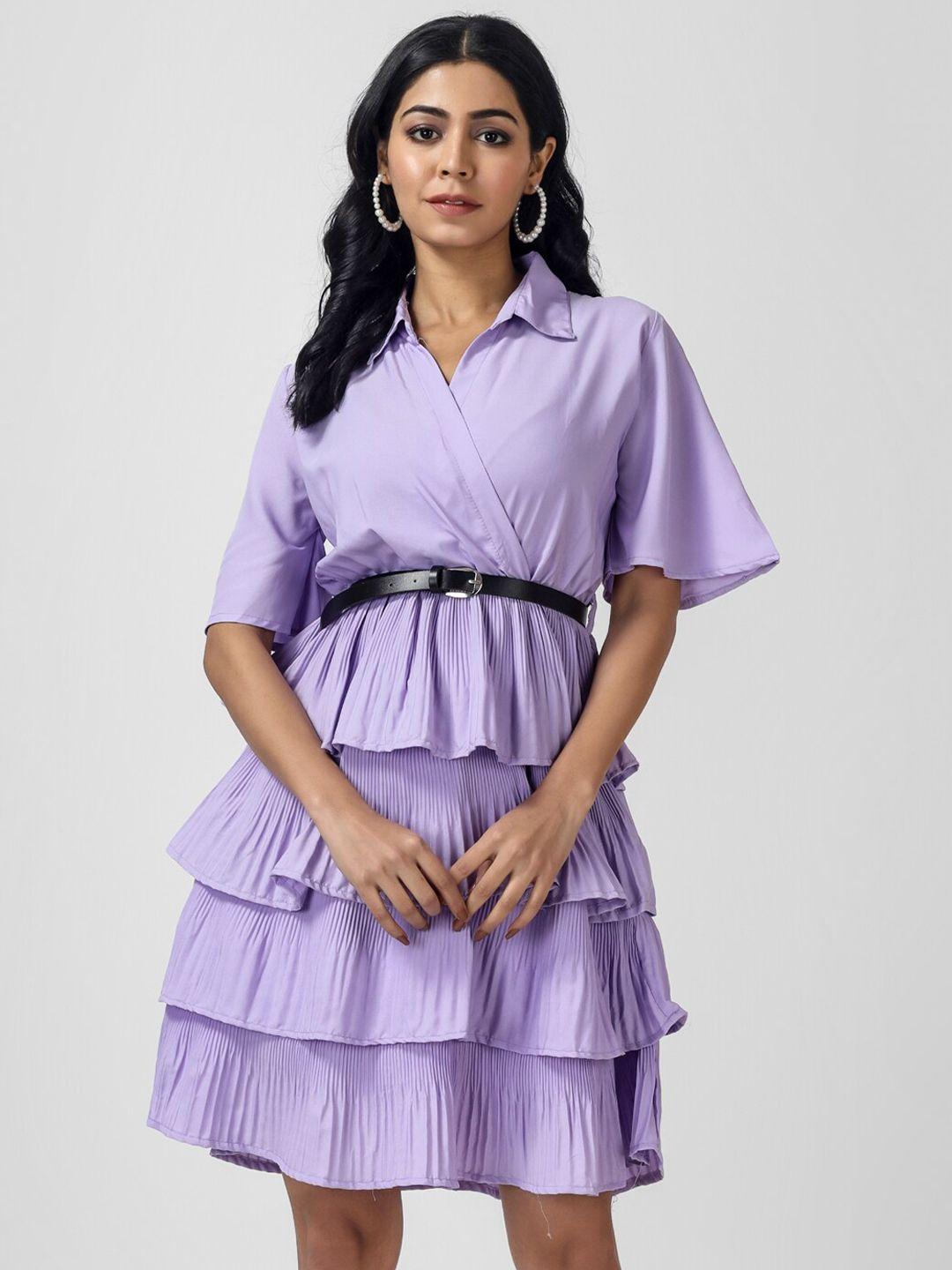 oceanista violet crepe fit & flare dress