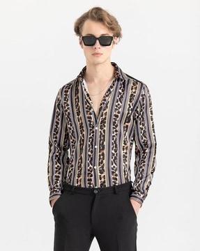 ocelot striped slim fit shirt