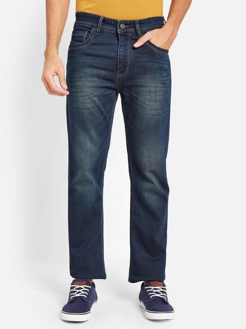 octave blue cotton regular fit jeans