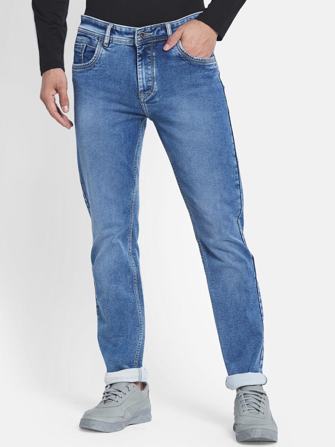 octave men blue stretchable mid-rise jeans