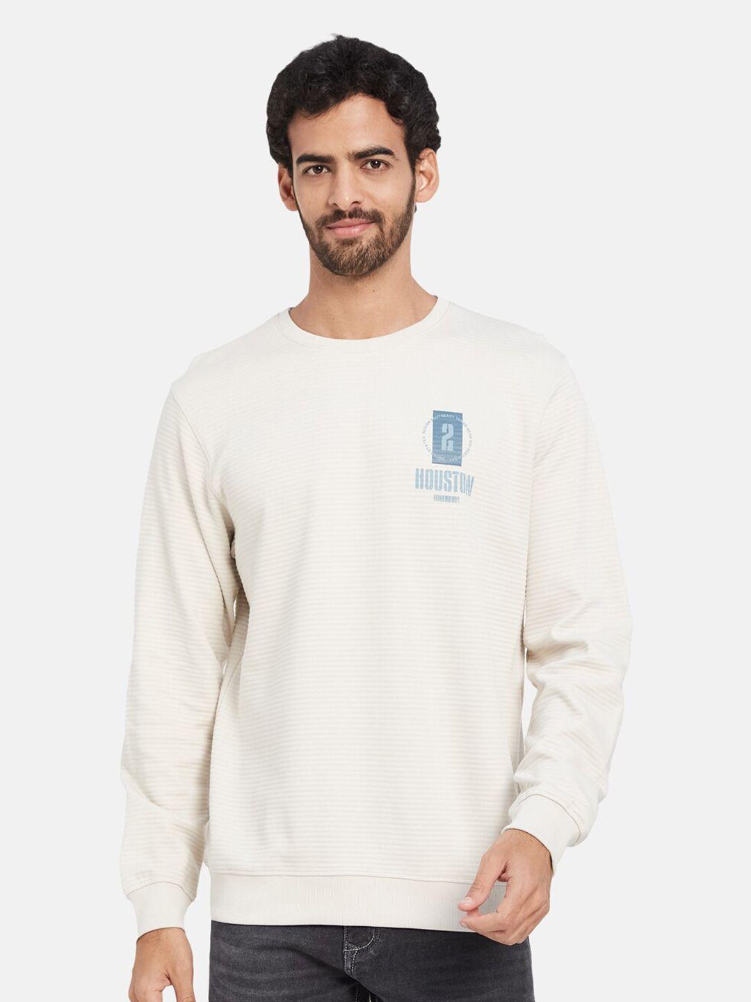 octave typography printed fleece pullover sweatshirt