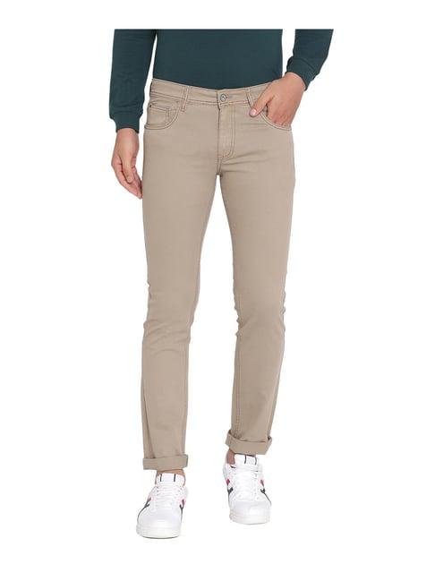 octave beige regular fit jeans