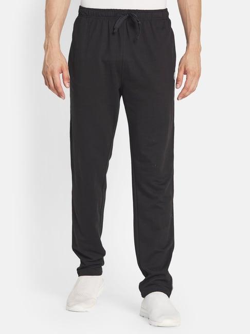 octave black regular fit trackpants