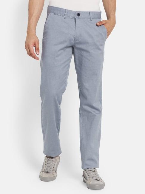 octave blue cotton regular fit chinos