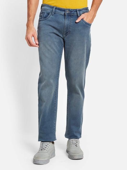 octave blue cotton regular fit jeans