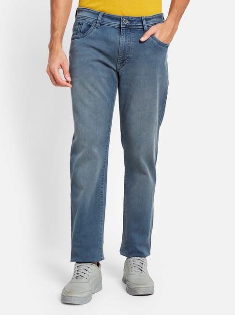 octave blue cotton regular fit jeans