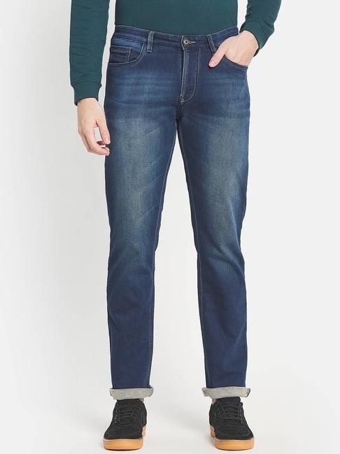 octave blue cotton regular fit jeans