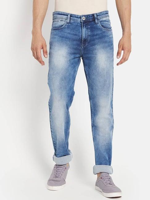 octave blue cotton regular fit jeans