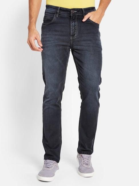 octave blue cotton regular fit stretchable jeans