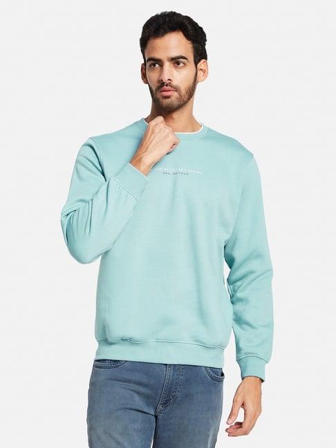 octave blue regular fit printed sweatshirt