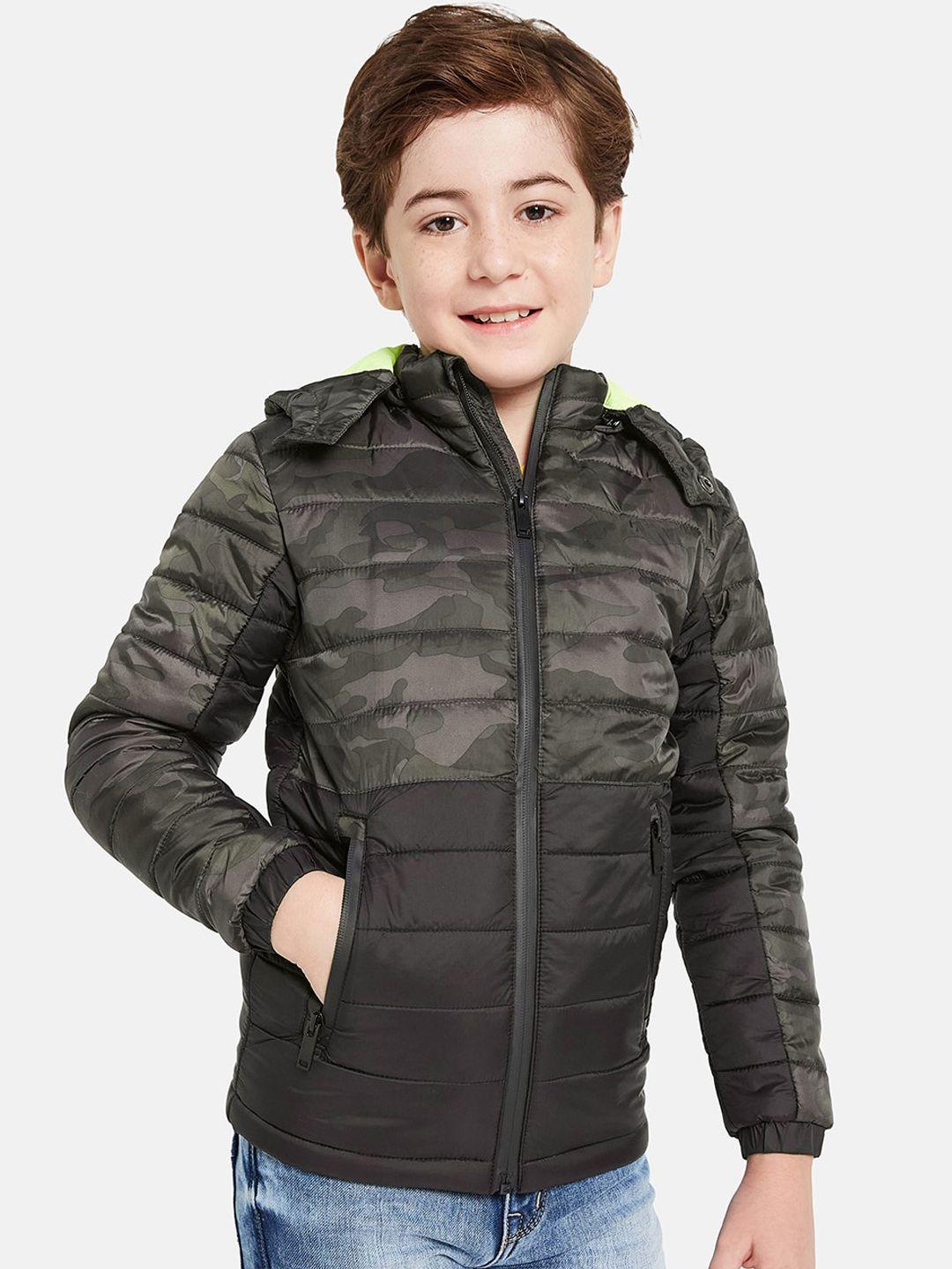 octave boys camouflage hooded puffer jacket