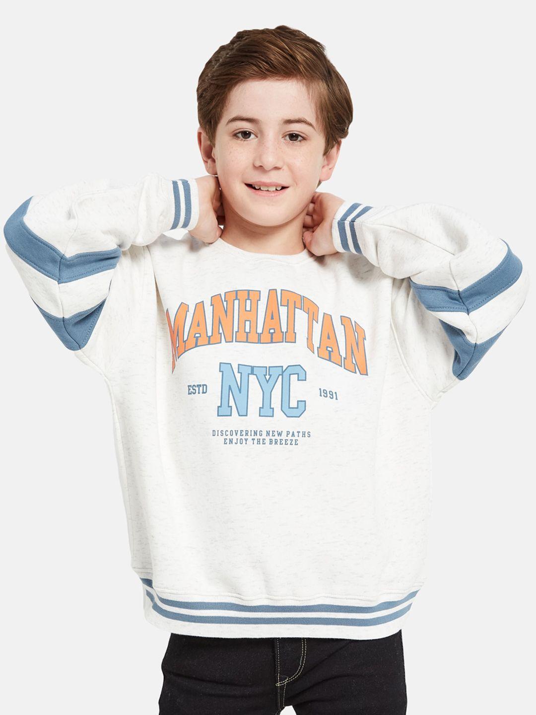 octave boys typography printed fleece pullover