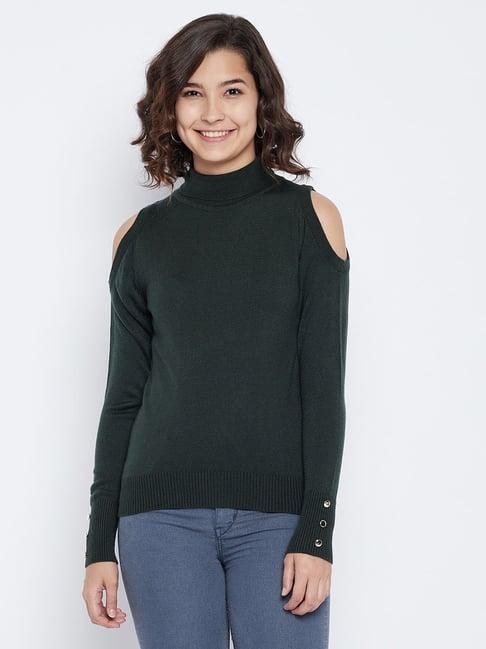 octave dark green regular fit sweater