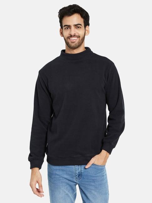 octave dark navy regular fit round neck sweatshirt