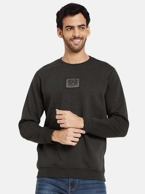 octave dark olive regular fit graphic print sweatshirt