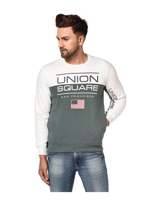 octave fern green & white printed sweatshirt