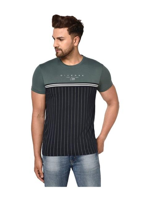 octave fern green color blocked t-shirt