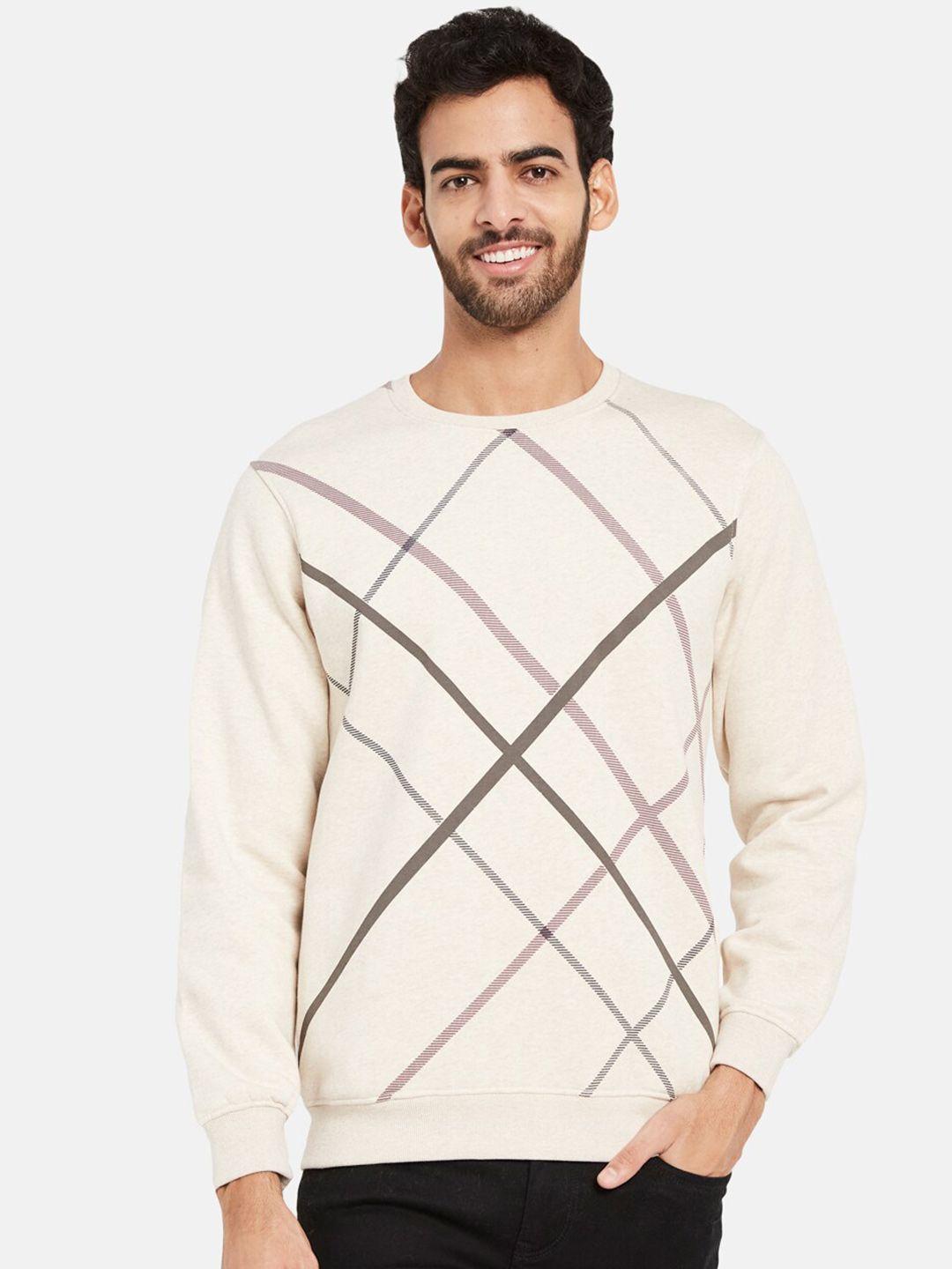 octave geometric printed long sleeves fleece pullover