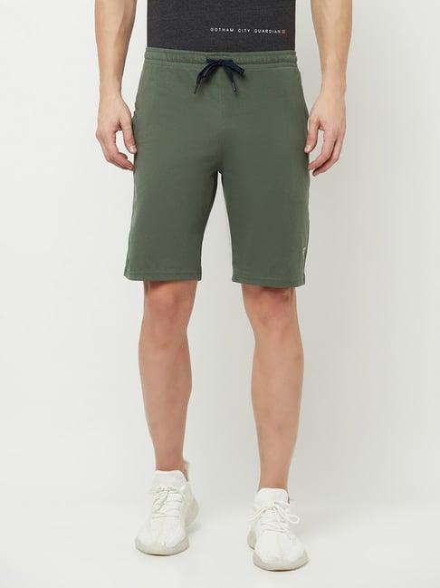 octave green regular fit shorts