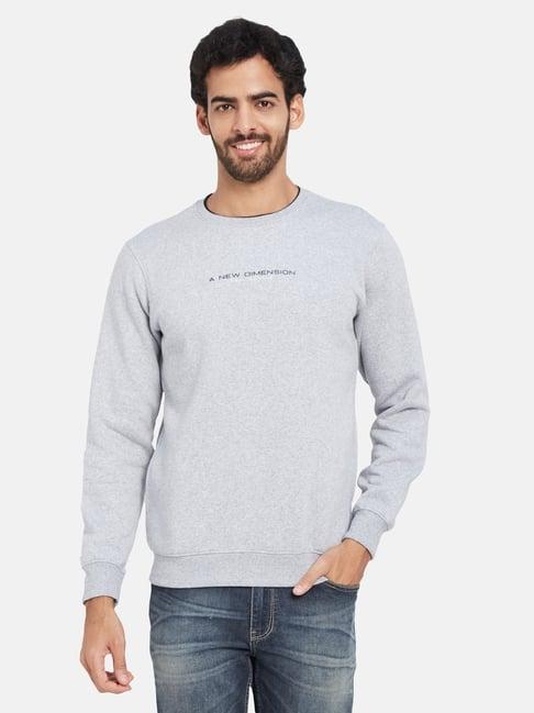 octave grey melange regular fit sweatshirt