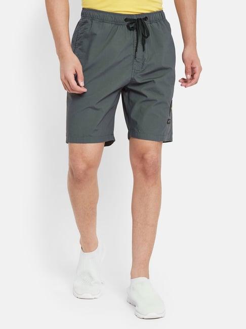 octave gun metal cotton regular fit shorts