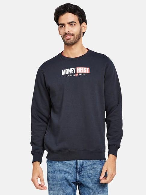 octave indigo regular fit printed sweatshirt