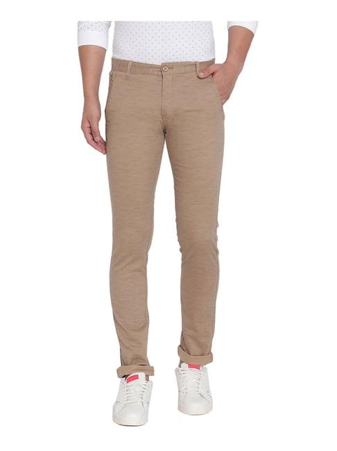 octave khaki slub trousers