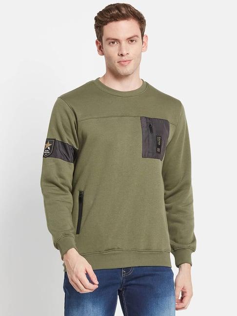 octave light olive regular fit sweatshirt