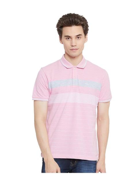 octave light pink regular fit polo t-shirt